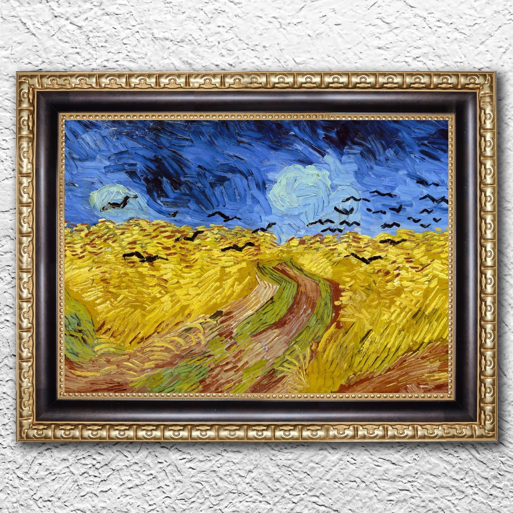 고흐 Gogh 까마귀가 있는 밀밭 앤틱액자 53x40